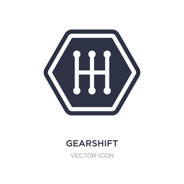 gearshift icon on white background. Simple element illustration from Transport concept.