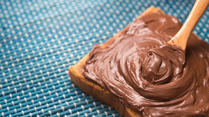 cream chocolate and spoon