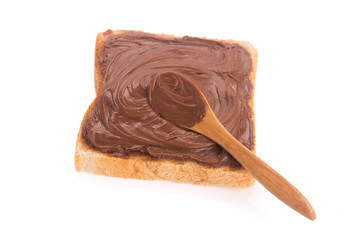 Toast with chocolate isolated