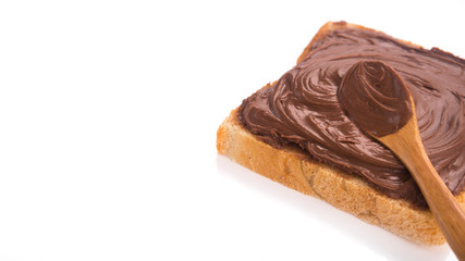 Toast with chocolate isolated