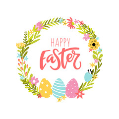 Floral background for easter congratulation