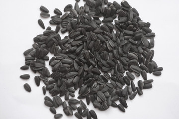Sunflower seeds isolated on white background