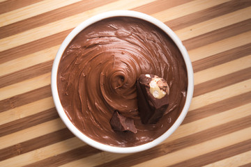 Sweet chocolate cream with bars