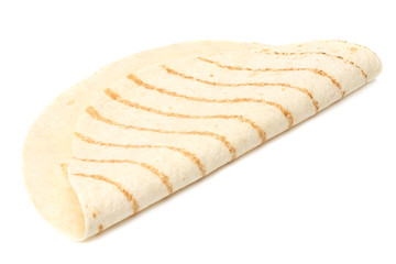 Tortilla wrap isolated on a white background