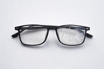 broken black glasses