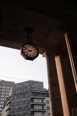 Fototapeta na wymiar Clock of Central Railway Station of Milan.