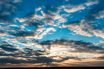 Dramatic colorful sky and clouds
