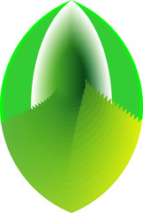 easter egg with green leaves
