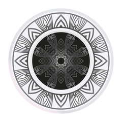 Hand-Drawn Ethnic Mandala. Circle Lace Ornament. Vector Illustration. For Coloring Book, Greeting Card, Invitation, Tattoo