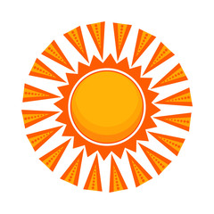 Folk solar pattern flat icon. Slavic pattern, folklore, decorative element. Sun concept. Vector illustration can be used for topics like weather, season, traditional culture