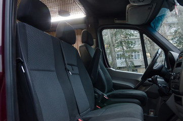 Interiors from the front of the car