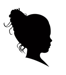 a girl head silhouette vector