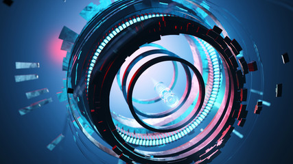 Cosmic abstract background 3d render illustration Technology of the future