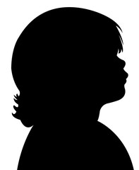 a girl head silhouette vector