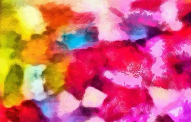 Creative abstract painting background in oil. Textured brush strokes of paint. Colorful design pattern. Artistic drawing grunge texture. Watercolor mixed fine art template for decoration. Vintage.