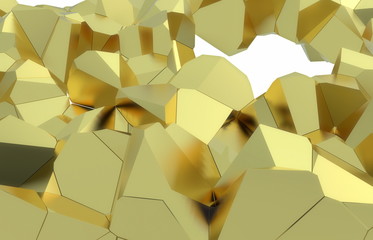 3d render, golden modern shattered wall texture, random clusters digital illustration, abstract geometric background. Wealth and Prosperity reach concept architecture