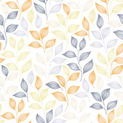 Materiał do szycia Wrapping tea leaves pattern seamless vector illustration.