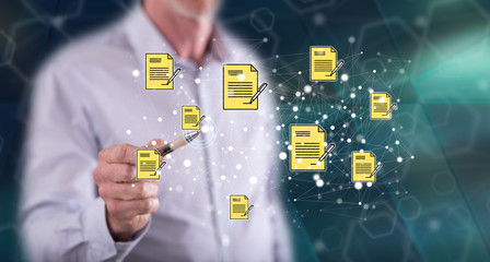 Man touching a compliance concept