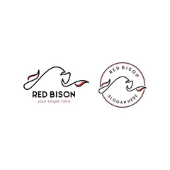 minimalist bull cow bison logo designs