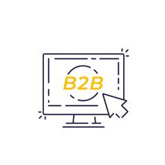 B2B, Business to business concept, line vector