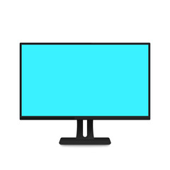 computer monitor mockup, display with wide blank screen, vector