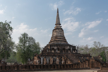 Wat Chang Lom, Si Satchanalai Historical Park, Thailand