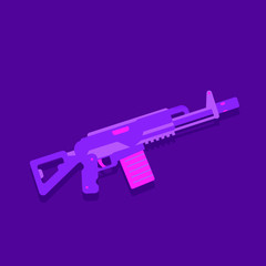 assault rifle, automatic gun in vivid color