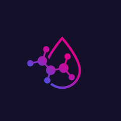 Acid drop, chemical icon