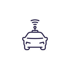 autonomous car line icon