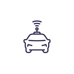 autonomous car line icon