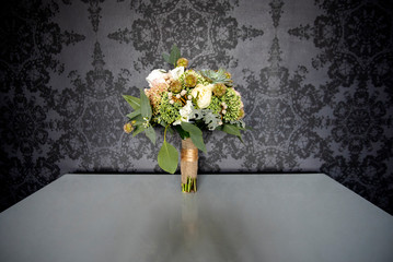 bouquet of white roses in a vase