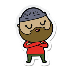 sticker of a cartoon man with beard