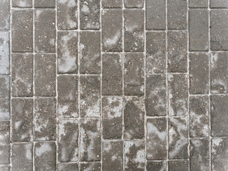 Tratuary. walking path of old chipped tiles.