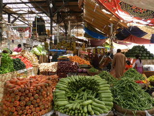 targ warzyw w Hurgada, Egipt - obrazy, fototapety, plakaty