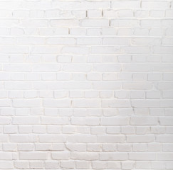 Real authentic natural white brick wall background