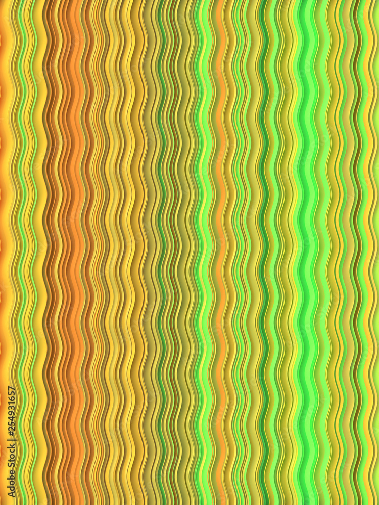 Aufkleber Colored Wavy Background. Dynamic Effect. Design Template. Modern Pattern. 3d rendering