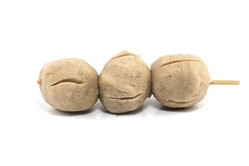 Meat ball pork on white background