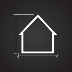 Home blueprint icon on background for graphic and web design. Simple vector sign. Internet concept symbol for website button or mobile app.