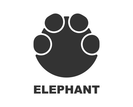 Elephant footprint logo, paw print