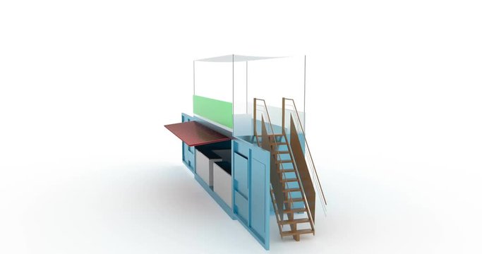 Sea container opens to the store