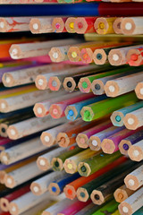 many color pencils