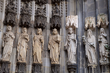 Gothic bas reliefs on Cologne Cathedral