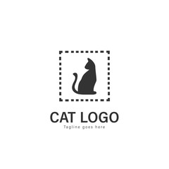Cat logo vector design. modern cat logo template isolated on white background