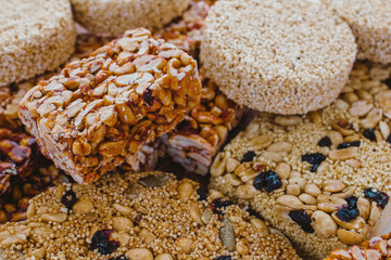 palanqueta Traditional mexican candy with peanuts crunchy and amaranth seeds
