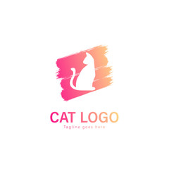 Cat logo vector design. modern cat logo template isolated on white background