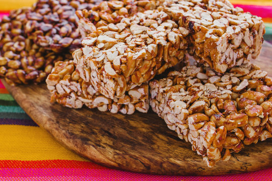 palanqueta Traditional mexican candy with peanuts crunchy