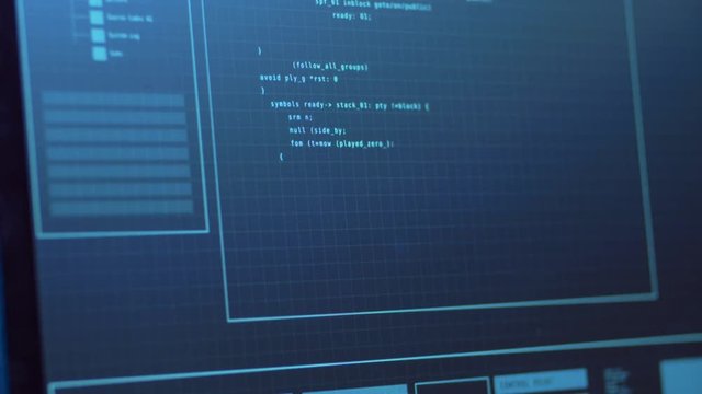 cybercrime and technology concept - hacking of computer system by virus cyber attack in dark room