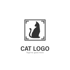 Cat logo vector design. modern cat logo template isolated on white background
