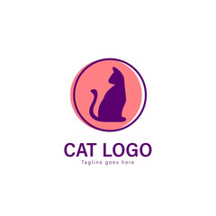 Cat logo vector design. modern cat logo template isolated on white background