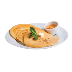 pancakes with sour cream and jam